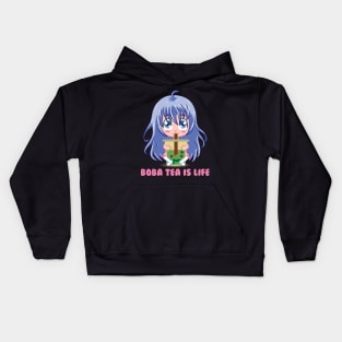 Japanese Anime Girl manga boba tea gift Kids Hoodie